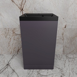 Style Line Тумба с кварцевой раковиной антрацит Моно 50 графит нубук – фотография-2